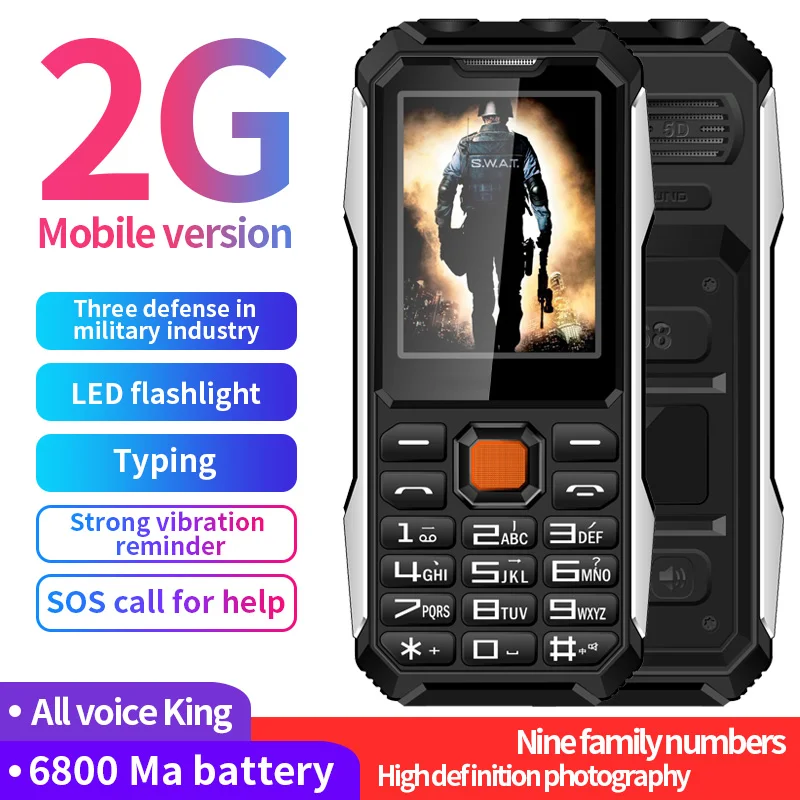 Ударопрочный ультратонкий сотовый телефон мобильный A6 с двумя Sim-картами 2 8 дюйма