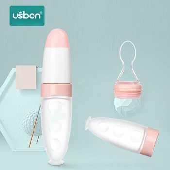 

Usbon Baby Feeding Bottle 90ml Spoon with Cover for Infant Toddler Food Milk Medicine Supplement Feeding Bottle Squeeze Feeder