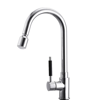 Kitchen Faucets Silver Basin Sink Pull Out Faucet Swivel-Spout Spray Hot & Cold Water Mixer Tap with LED Light Single Hole
Kitchen Faucets Silver Basin Sink Pull Out Faucet Swivel-Spout Spray Hot & Cold Water Mixer Tap with LED Light Single Hole