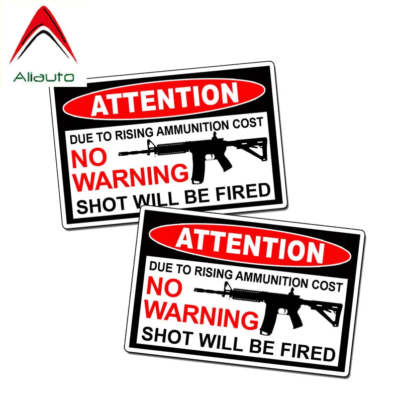 Aliauto Funny Caution Car Sticker No Warning ATTENTION SHOT WILL BE FIRED Car Sticker PVC Decal Waterproof Sunscreen,2* 12cm*7cm
Aliauto Funny Caution Car Sticker No Warning ATTENTION SHOT WILL BE FIRED Car Sticker PVC Decal Waterproof Sunscreen,2* 12cm*7cm