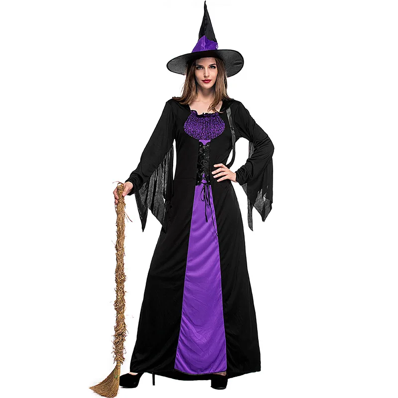 Halloween Witch Vampire Costumes for Women Adult Scary Purple Carnival Party Performance Drama Witch Costume with Hat Big Size
Halloween Witch Vampire Costumes for Women Adult Scary Purple Carnival Party Performance Drama Witch Costume with Hat Big Size