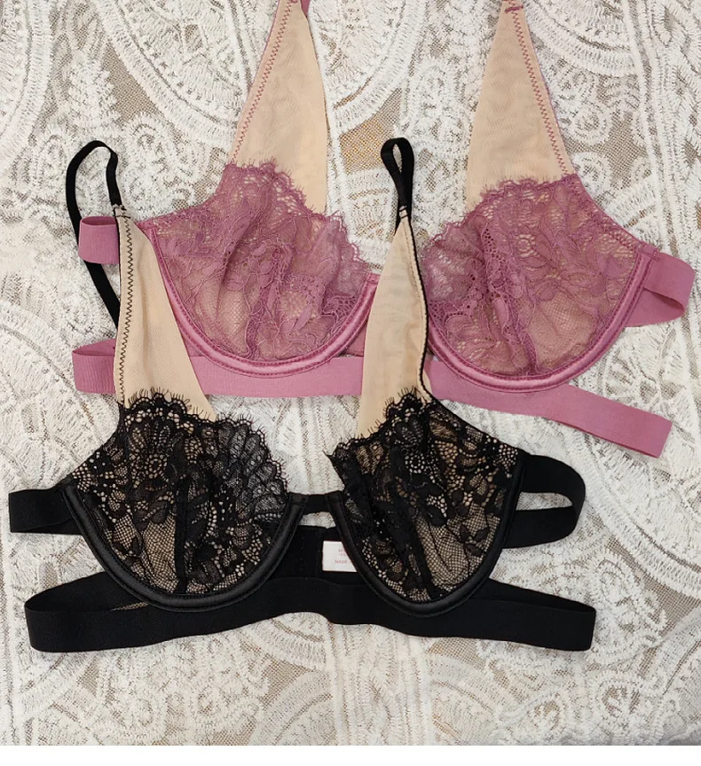 New Sexy Lace Splicing Pink Bra Set Ultra-thin Women Underwear Temptation Hollow Push Up Brassiere and High Waist Panties Set New Sexy Lace Splicing Pink Bra Set Ultra-thin Women Underwear Temptation Hollow Push Up Brassiere and High Waist Panties Set