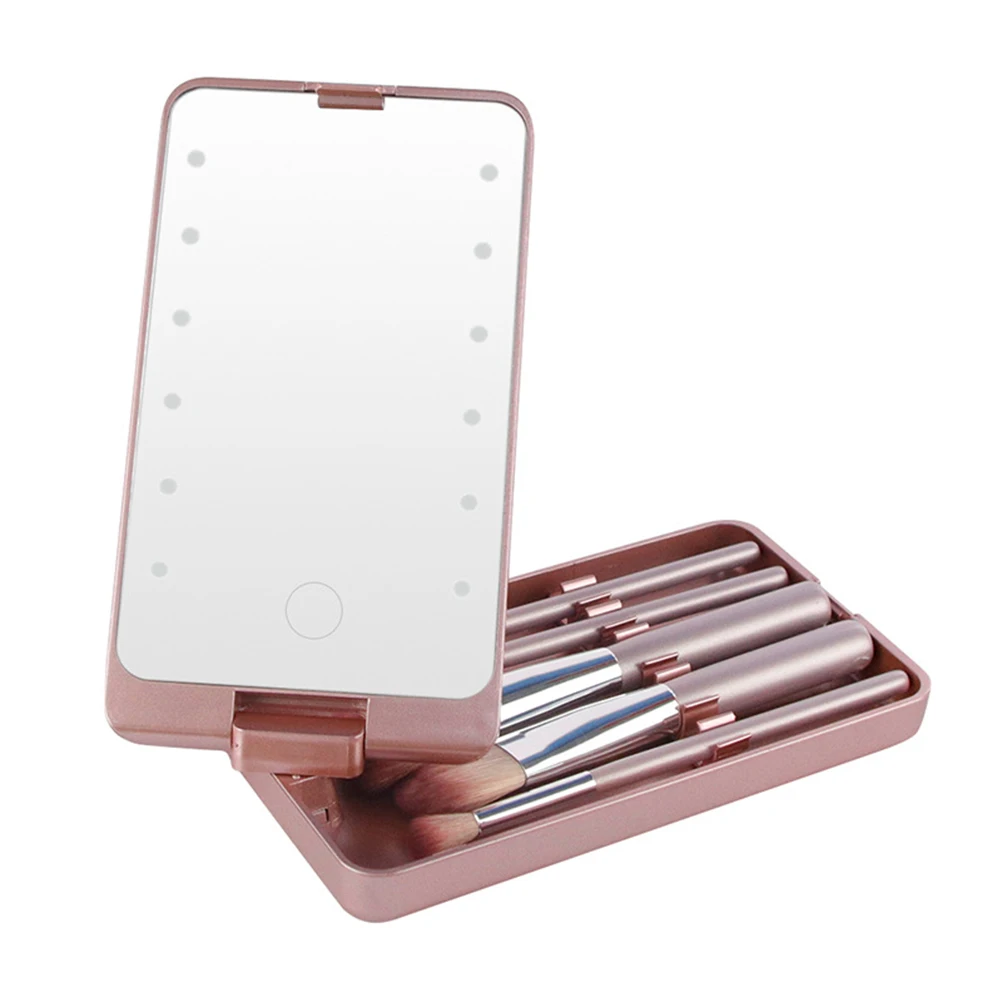 Portable Mini LED Makeup Mirror Touch Screen Rotatable Cosmetics Brushes Storage Box 12 Lights Folding Adjustable Vanity Mirror
Portable Mini LED Makeup Mirror Touch Screen Rotatable Cosmetics Brushes Storage Box 12 Lights Folding Adjustable Vanity Mirror