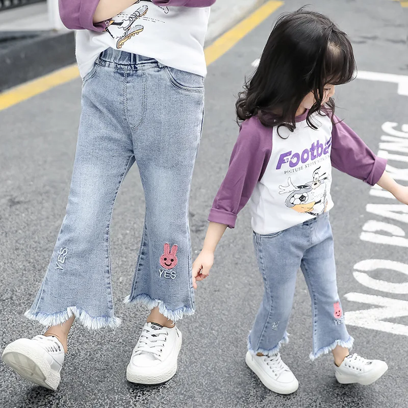2019 Spring New Style Korean-style Girls Cartoon Rabbit Embroidery Jeans Children Foot Mouth Burr Bell-bottom Pants
2019 Spring New Style Korean-style Girls Cartoon Rabbit Embroidery Jeans Children Foot Mouth Burr Bell-bottom Pants