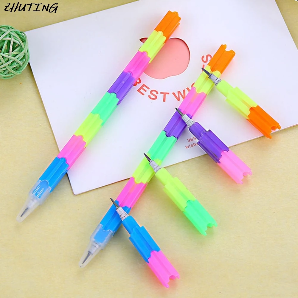 Escolar Papelaria Creative Rainbow Multifunction Building Block Writing Pen Stacker Swap Pencil
Escolar Papelaria Creative Rainbow Multifunction Building Block Writing Pen Stacker Swap Pencil