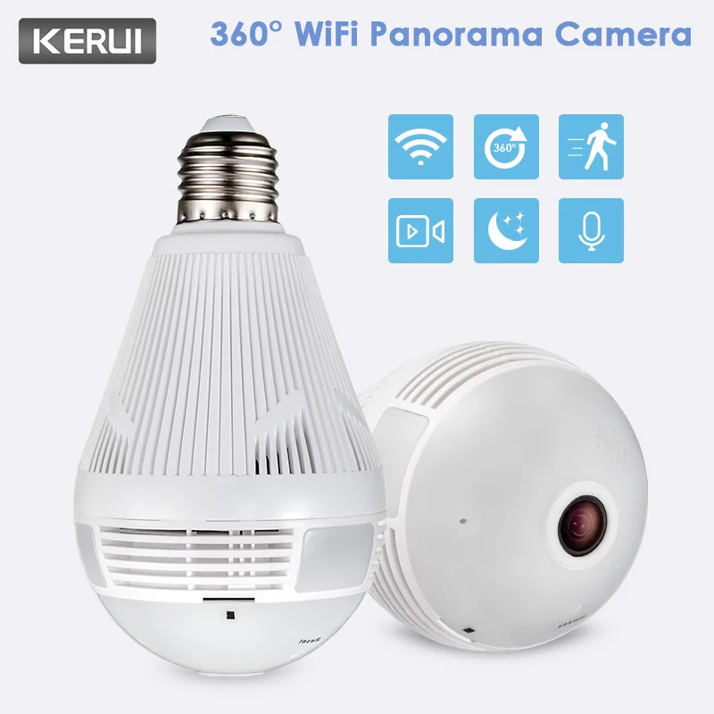 KERUI LED Light 960P Wireless Bulb 360 Panoramic WIfi IP Camera Fisheye Lamp Home Security Burglar Surveillance Camera Lampada
KERUI LED Light 960P Wireless Bulb 360 Panoramic WIfi IP Camera Fisheye Lamp Home Security Burglar Surveillance Camera Lampada