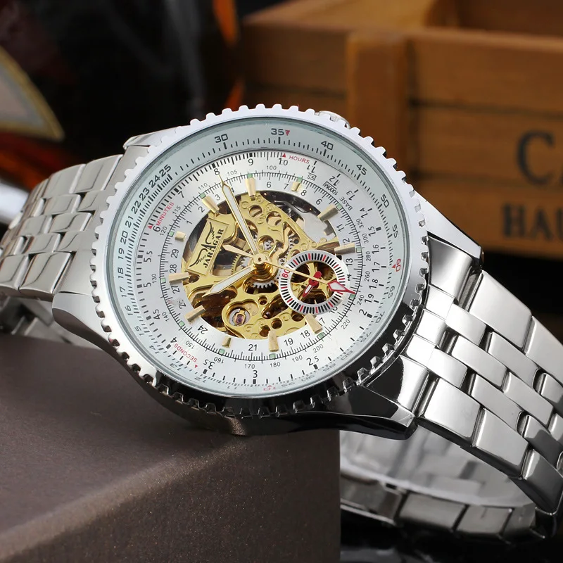 Guangzhou Station West Table jaragar Fashion Casual Large Dial Hollow out Fully Automatic Analog Watch
Guangzhou Station West Table jaragar Fashion Casual Large Dial Hollow out Fully Automatic Analog Watch