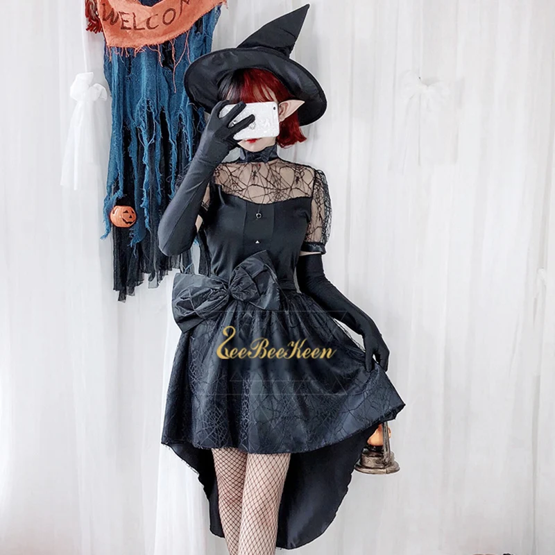 Halloween costumes for women Gothic Black Witch Tuxedo Dress Girls Halloween Cosplay Costume Witch Hat Dress Adult witch cosplay 
Halloween costumes for women Gothic Black Witch Tuxedo Dress Girls Halloween Cosplay Costume Witch Hat Dress Adult witch cosplay