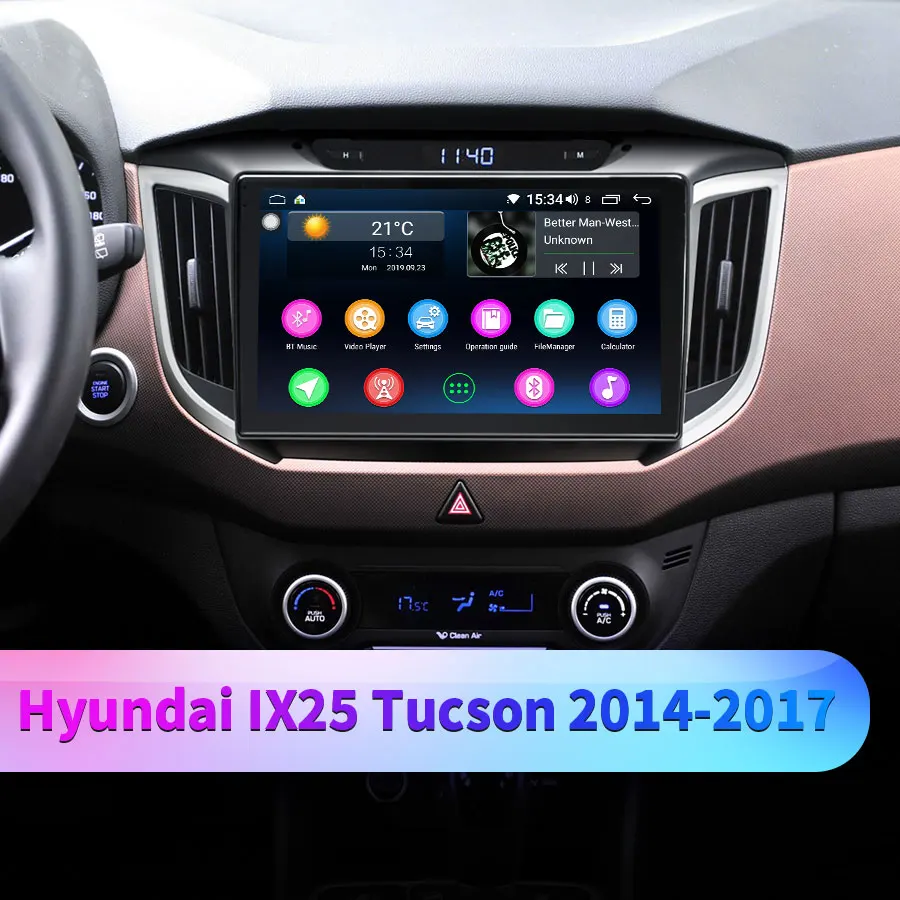 Автомобильный радиоприемник на Android 10 дюймов для HYUNDAI IX25 CRETA Tucson 2014 2017 GPS DSP Carplay auto