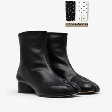 Nabby Brand Designer Split Toe Women Boots Genuine Leather Chunky Round High Heel Zapatos Mujer Autumn Winter Tabi Boots
Nabby Brand Designer Split Toe Women Boots Genuine Leather Chunky Round High Heel Zapatos Mujer Autumn Winter Tabi Boots