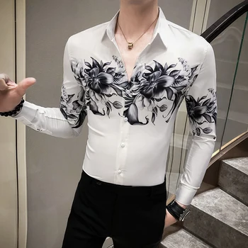 Fashion 2020 Tuxedo Shirt Men Digital Print Mens Casual Shirts Long Sleeve Slim Fit Night Club Blouse 3XL-M 
Fashion 2020 Tuxedo Shirt Men Digital Print Mens Casual Shirts Long Sleeve Slim Fit Night Club Blouse 3XL-M