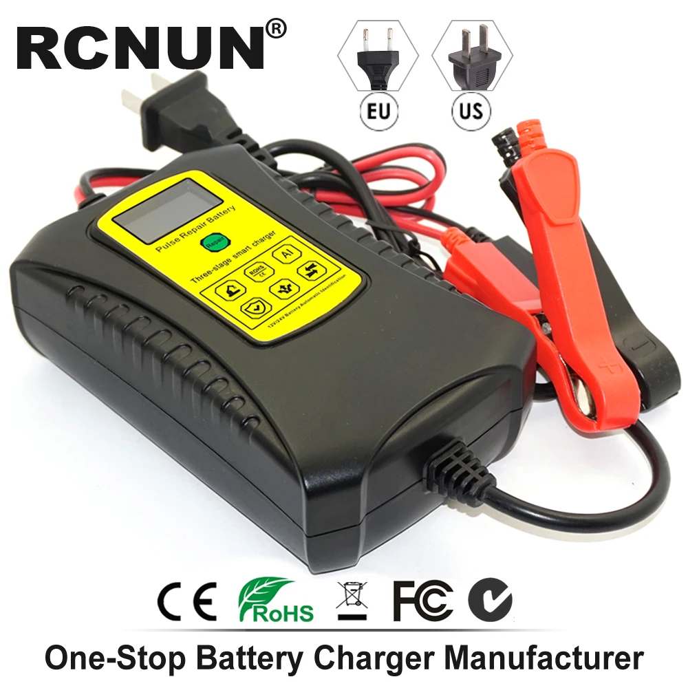 LCD Display 12V 24V Full Automatic Car Battery Charger Smart Pulse Repair Chargers 4A for Wet Dry Lead Acid Batteries CE RoHS
LCD Display 12V 24V Full Automatic Car Battery Charger Smart Pulse Repair Chargers 4A for Wet Dry Lead Acid Batteries CE RoHS