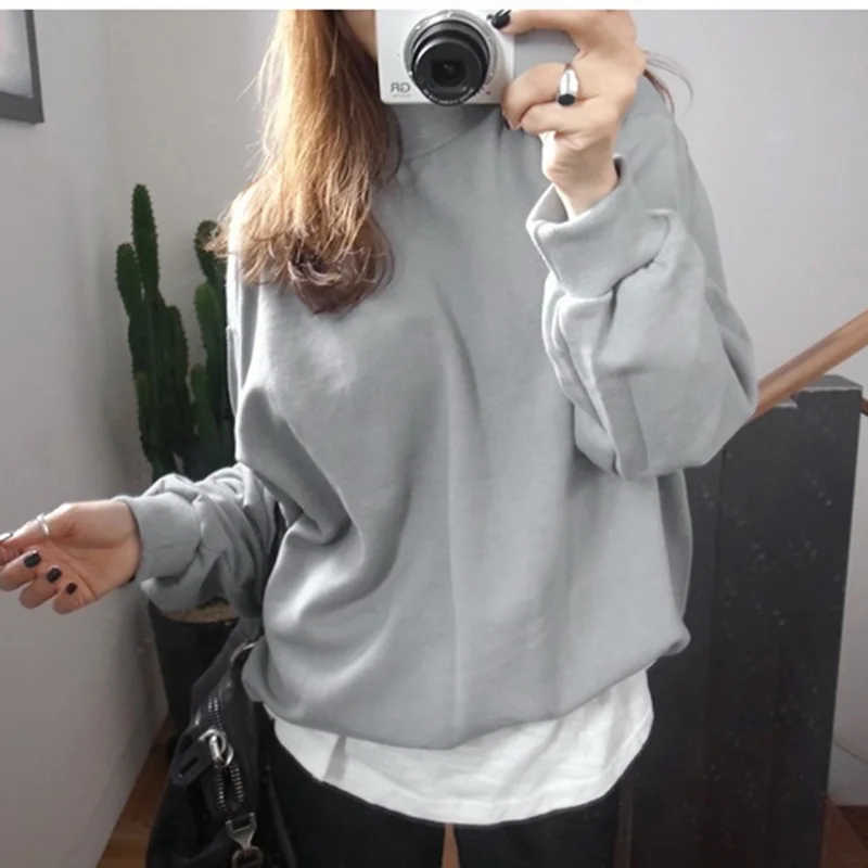 women's Autumn Loose Solid Color Sweatshirt long-sleeved Fleece Female Pullover Sweatshirt Hoodie Casual Blouse 
women's Autumn Loose Solid Color Sweatshirt long-sleeved Fleece Female Pullover Sweatshirt Hoodie Casual Blouse