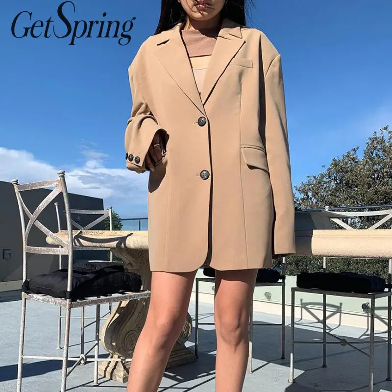 GETSPRING Women Blazer Khaki Women Blazers Jackets Vintage All Match Long Oversized Blazers 2019 New Fashion Autumn Suit Coats
GETSPRING Women Blazer Khaki Women Blazers Jackets Vintage All Match Long Oversized Blazers 2019 New Fashion Autumn Suit Coats