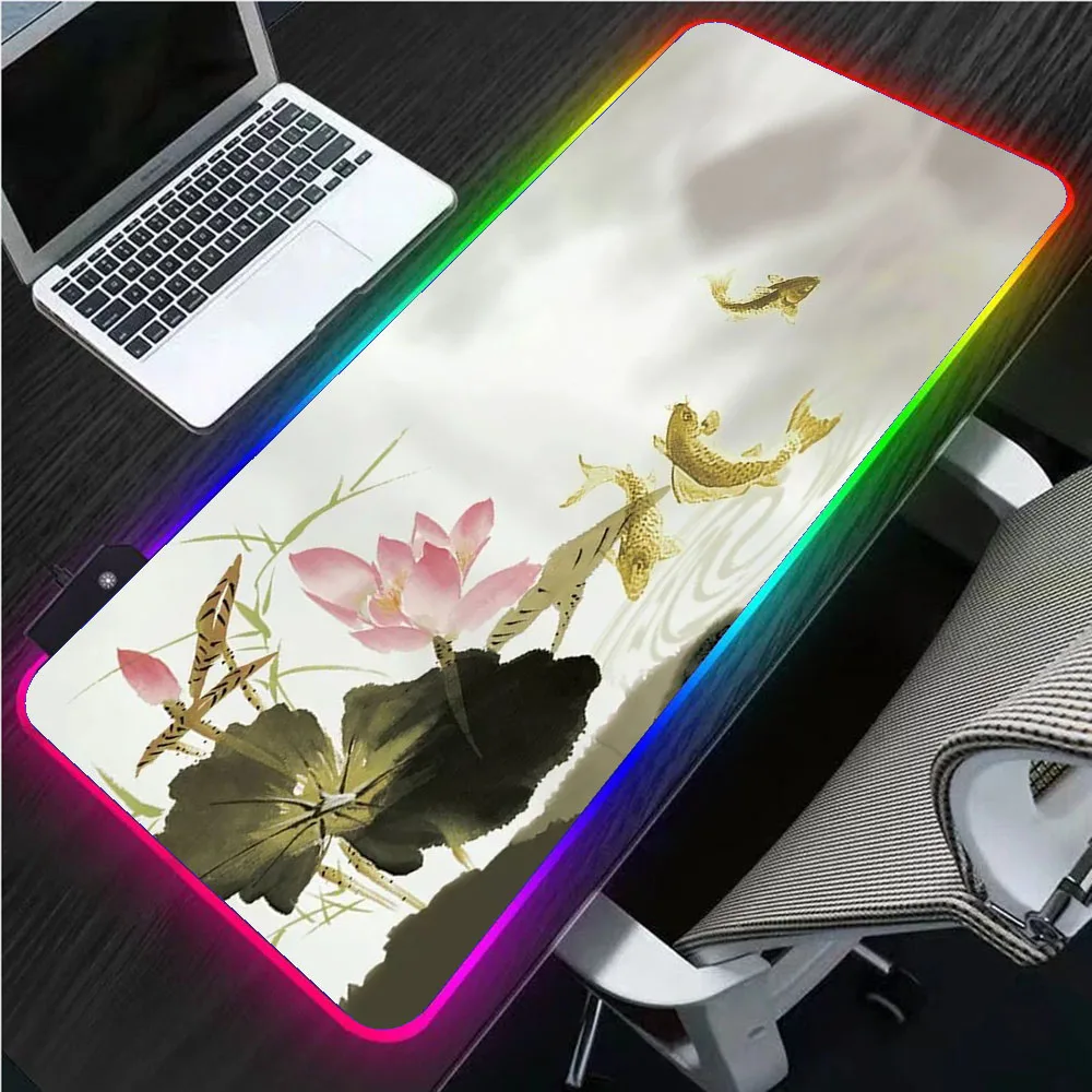 Large Mouse Pad RGB Chinese Landscape Lotus and Koi Fish Non-Slip Rubber LED Backlight Laptop Office Keyboard Pad Mousepad XXL
Large Mouse Pad RGB Chinese Landscape Lotus and Koi Fish Non-Slip Rubber LED Backlight Laptop Office Keyboard Pad Mousepad XXL