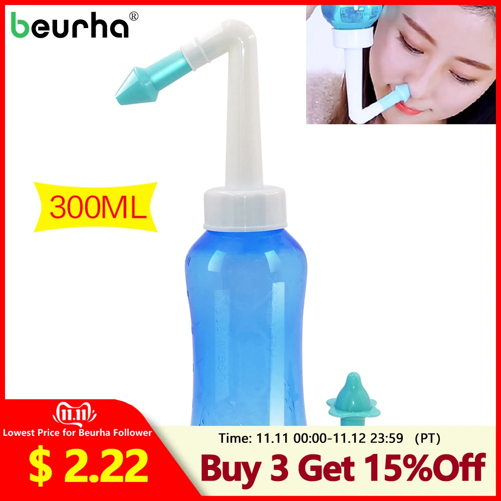 300ml Rinse Standard Nose Wash System Clean Sinus Allergies Nasal Pressure Neti Pot Cleaner for Adults Children Cleaning Set
300ml Rinse Standard Nose Wash System Clean Sinus Allergies Nasal Pressure Neti Pot Cleaner for Adults Children Cleaning Set