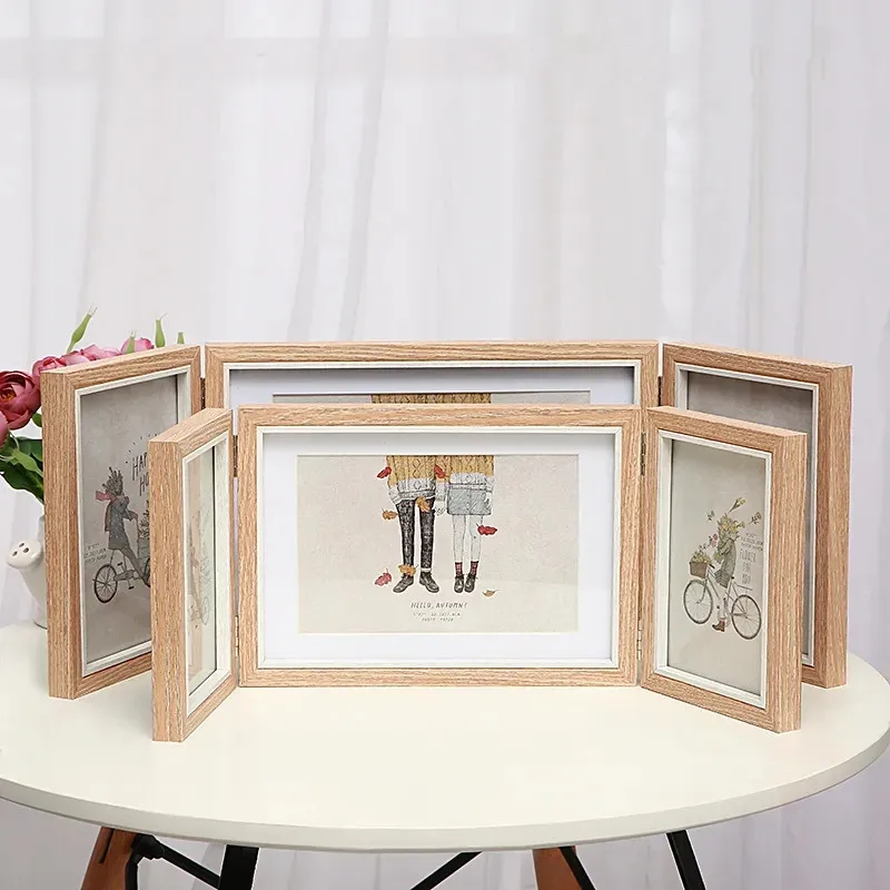 Three-Frame Folding Wooden Photo Frame 6 Inches 7 Inches 8 Inches Three-fold Combination Conjoined Photo Frame Personality Home
Three-Frame Folding Wooden Photo Frame 6 Inches 7 Inches 8 Inches Three-fold Combination Conjoined Photo Frame Personality Home