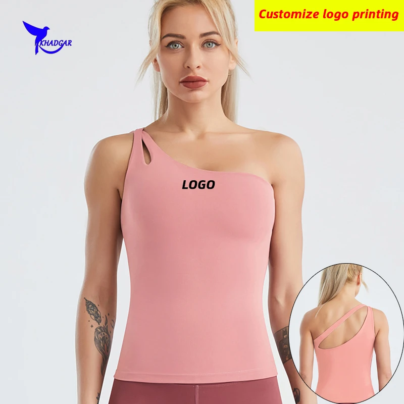 Sexy One Shoulder Elastic Yoga Vest Women Quick Dry Running Tank Top Gym Fitness Sleeveless T Shirt Sports Bra Clothing Custom
Sexy One Shoulder Elastic Yoga Vest Women Quick Dry Running Tank Top Gym Fitness Sleeveless T Shirt Sports Bra Clothing Custom
