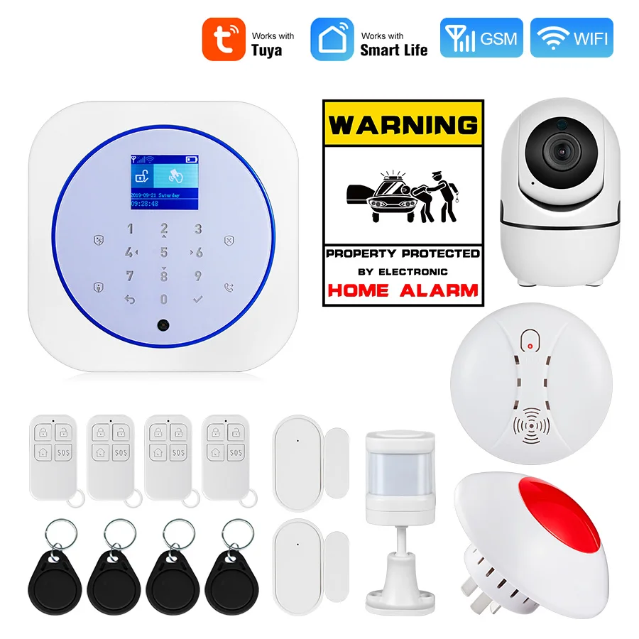 Towode WiFi GSM Wireless Smart Home Security Alarm System 433MHz Tuya APP Android IOS Control Touch keyboard Control
Towode WiFi GSM Wireless Smart Home Security Alarm System 433MHz Tuya APP Android IOS Control Touch keyboard Control