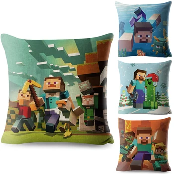 Cartoon Linen Cushion Cover Minecrafts Pillowcase 45*45 Mining Pixel Pillowcase Square Car Cushions Case Home Sofa Living Room
Cartoon Linen Cushion Cover Minecrafts Pillowcase 45*45 Mining Pixel Pillowcase Square Car Cushions Case Home Sofa Living Room