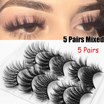 SKONHED 5 Pairs Handmade Mixed/Single Styles False Eyelashes Wispies Fluffy Eyelashes Extension Natural Long Eye Makeup Tools
SKONHED 5 Pairs Handmade Mixed/Single Styles False Eyelashes Wispies Fluffy Eyelashes Extension Natural Long Eye Makeup Tools