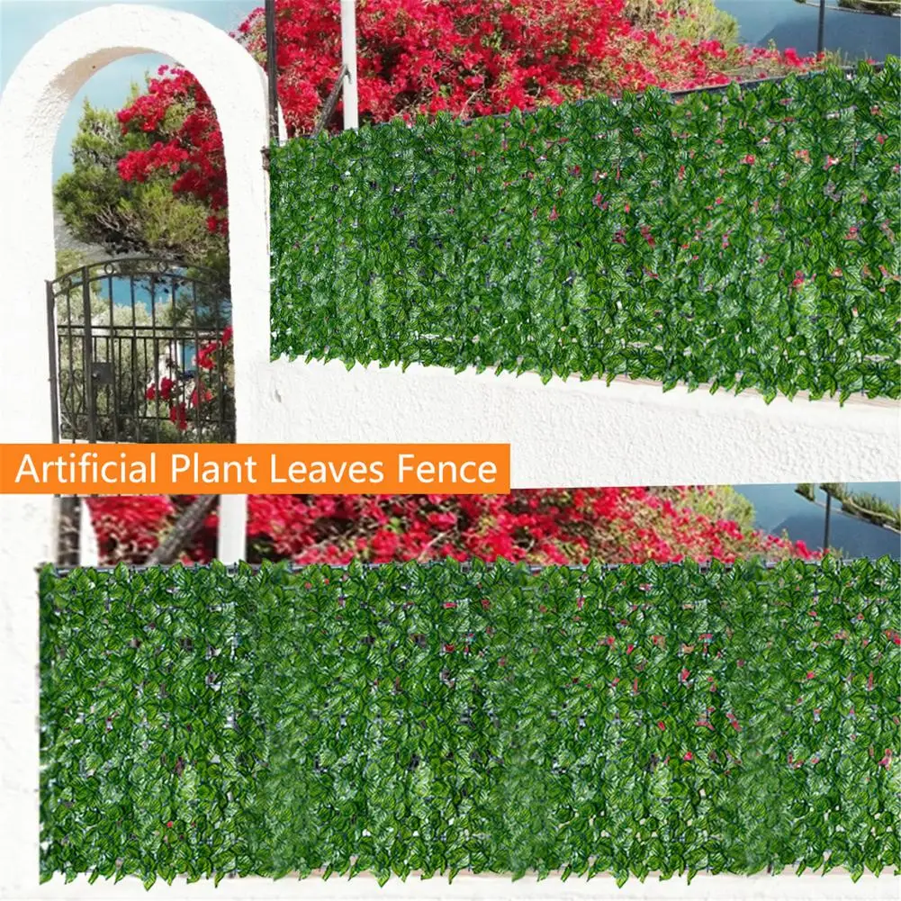 Occultant Cloture pour Balcon Jardin Bureau Cl/ôture de D/écoratifs Green leaf-1m Long HOOJUEAN Panneaux de Cl/ôture en Rouleau Plante Artificielle Mur Gard/énia Brise-Vue V/ég/étal