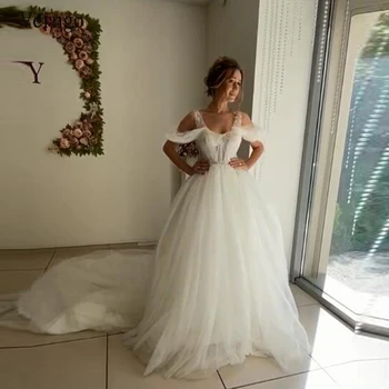 Verngo Square Neck Off the Shoulder Wedding Dress For Bridal Tulle A Line Fairy Bride Gowns Sweep Train Custom Made
Verngo Square Neck Off the Shoulder Wedding Dress For Bridal Tulle A Line Fairy Bride Gowns Sweep Train Custom Made