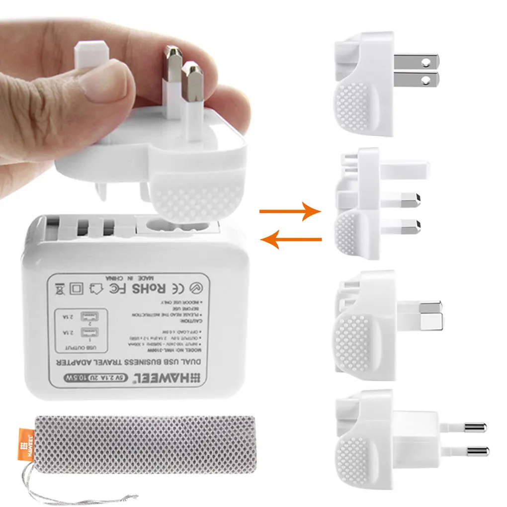 Dual USB Power Adapter AC 100-220V Input DC 5V 2.1A Output Phone Charging Adapter EU AU UK US Plug
Dual USB Power Adapter AC 100-220V Input DC 5V 2.1A Output Phone Charging Adapter EU AU UK US Plug