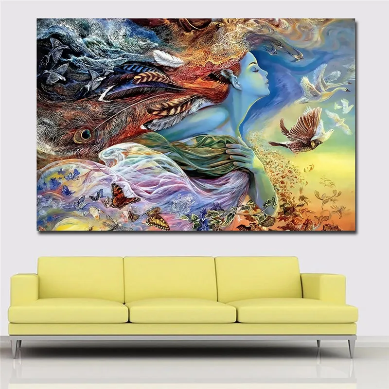 Canvas Painting HD Prints Abstract Artwork Beautiful Girl with Butterfly Bird Printed Posters Prints Home Decor Wall Art Picture
Canvas Painting HD Prints Abstract Artwork Beautiful Girl with Butterfly Bird Printed Posters Prints Home Decor Wall Art Picture