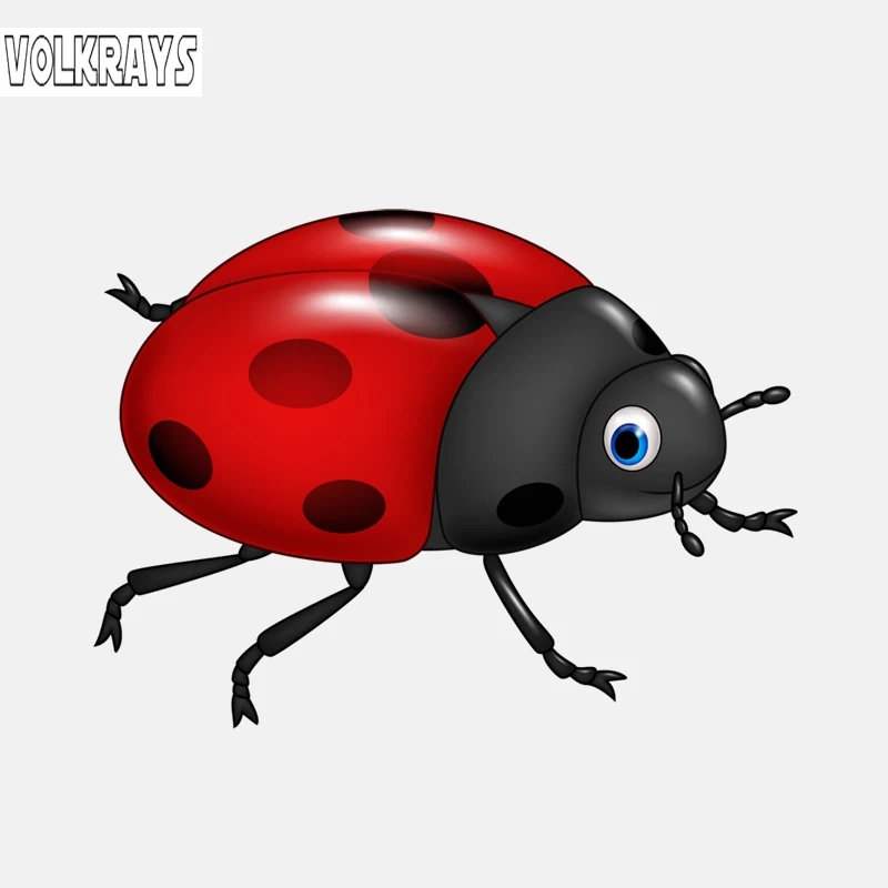 Volkrays Lovely Car Sticker Red Wings Insect Ladybug Accessories Waterproof PVC Decal for Renault Logan Mercedes W203 10cm*14cm |