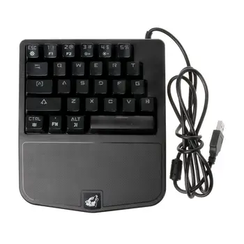 K9 LED Backlit Mechanical Keyboard One/Single Hand USB Wired Gaming Keyboard 28 Keys Blue Switch for PUBG LOL CS
K9 LED Backlit Mechanical Keyboard One/Single Hand USB Wired Gaming Keyboard 28 Keys Blue Switch for PUBG LOL CS