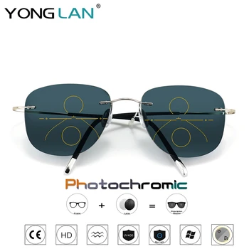 Titanium Transition Aviation Sunglasses Photochromism Reading glasses Rimless with Diopters 1.0 1.5 2.0 2.5 3.0
Titanium Transition Aviation Sunglasses Photochromism Reading glasses Rimless with Diopters 1.0 1.5 2.0 2.5 3.0