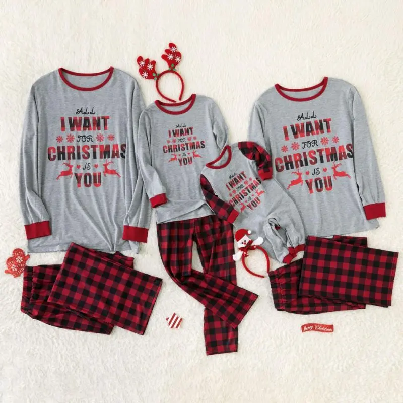 Family Matching Outfits Christmas Plaid Print Pajamas Fashion Plaid Trousers Home Service Christmas Parent-child Two-piece Suit
Family Matching Outfits Christmas Plaid Print Pajamas Fashion Plaid Trousers Home Service Christmas Parent-child Two-piece Suit