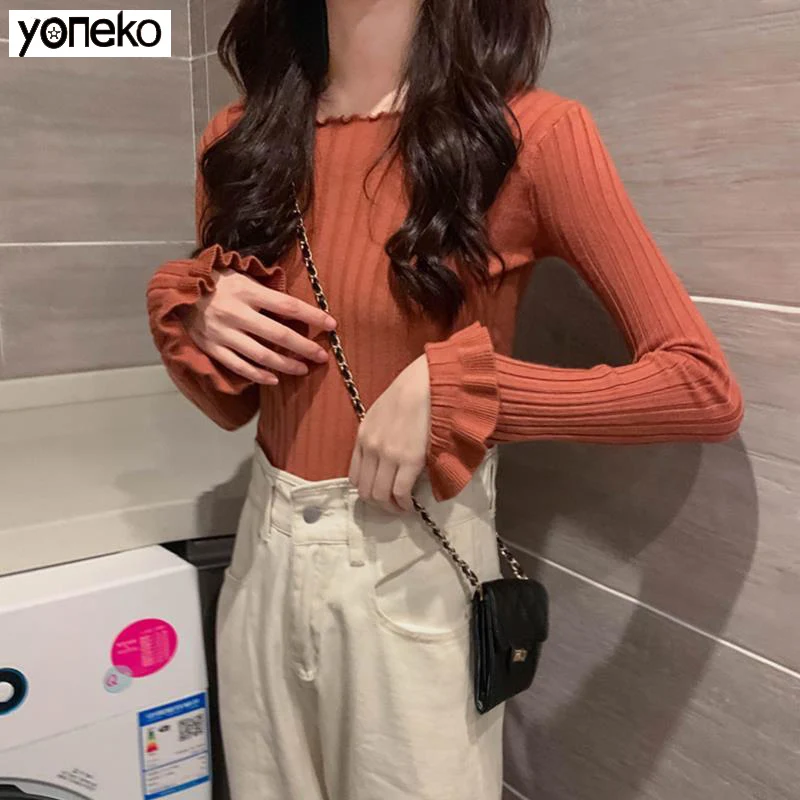 2020 Spring Wooden Ear Long-Sleeve Knitwear Women's Slim Bottoming Shirt Top Solid Color Western Style Sweater girls sweaters
2020 Spring Wooden Ear Long-Sleeve Knitwear Women's Slim Bottoming Shirt Top Solid Color Western Style Sweater girls sweaters