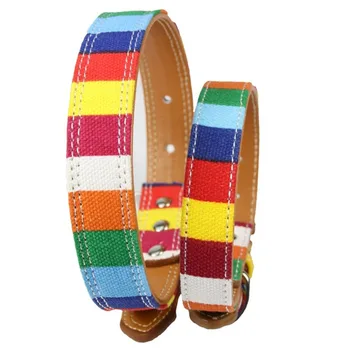 Multicolor Pet Product Dog Collar Canvas&Leather Puppy Cat Necklace For Small Medium Dogs Rainbow Color Neck Strap Dog Supplies
Multicolor Pet Product Dog Collar Canvas&Leather Puppy Cat Necklace For Small Medium Dogs Rainbow Color Neck Strap Dog Supplies