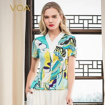 VOA Silk 33 M/M Duplex Printing Knitted Filler Tucker Pleats V-neck Short-Sleeve Slim Ultra-Stretch nuo ruan T-shirt B9530
VOA Silk 33 M/M Duplex Printing Knitted Filler Tucker Pleats V-neck Short-Sleeve Slim Ultra-Stretch nuo ruan T-shirt B9530