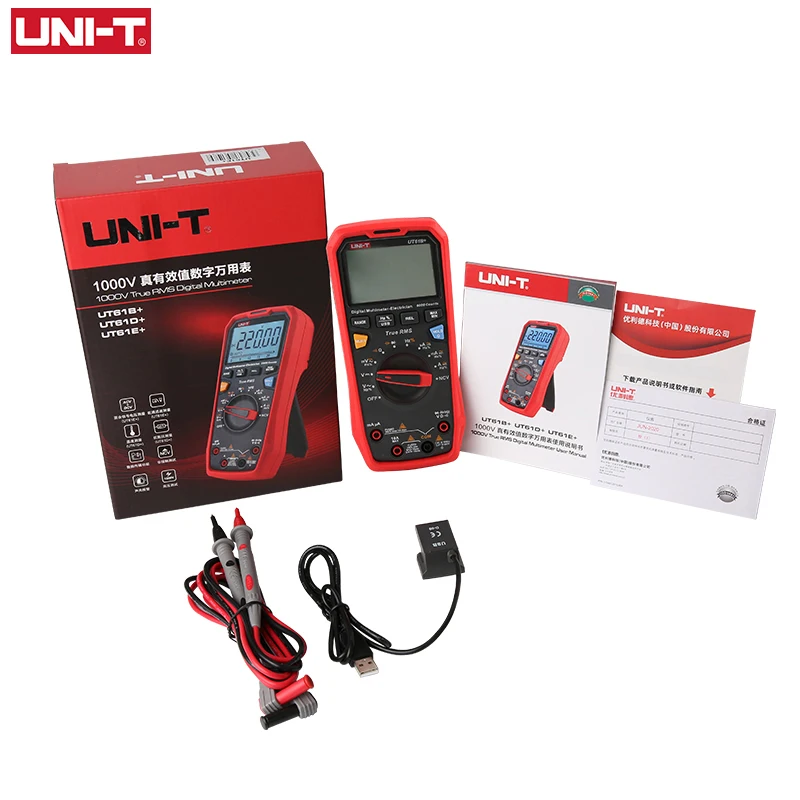 UNI T UT61B + UT61E ручной профессиональный цифровой мультиметр тестер блок True RMS Авто