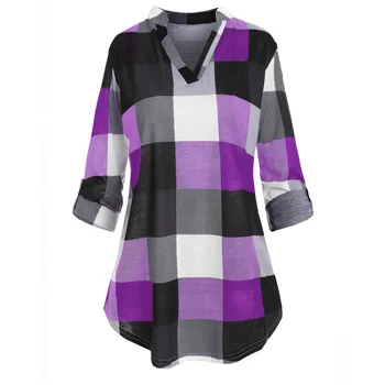 ROSEGAL Plus Size Checked Roll Up Sleeve Blouse Plaid Female Casual Print Shirts Stylish Tops Long Shirts V-Neck Women Blouses
ROSEGAL Plus Size Checked Roll Up Sleeve Blouse Plaid Female Casual Print Shirts Stylish Tops Long Shirts V-Neck Women Blouses
