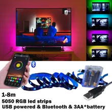1-8m Battery Operated LED Strip Light USB Bluetooth RGB 5050 5V TV Desktop Screen BackLight Diode Tape Home Decor Bar Decoration
1-8m Battery Operated LED Strip Light USB Bluetooth RGB 5050 5V TV Desktop Screen BackLight Diode Tape Home Decor Bar Decoration
