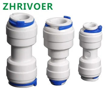 

Hose Connection Coupling Reducing Plastic Quick Pipe Fitting Reverse Osmosis Connector RO Water System Equal Straight 1/4" 3/8"