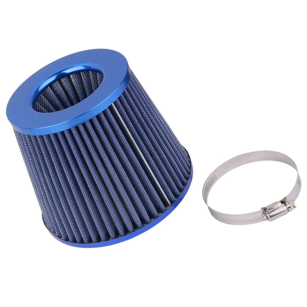 76mm Performance High Flow Cold Air Intake Cone Replacement Dry Filter -Blue 76mm Performance High Flow Cold Air Intake Cone Replacement Dry Filter -Blue