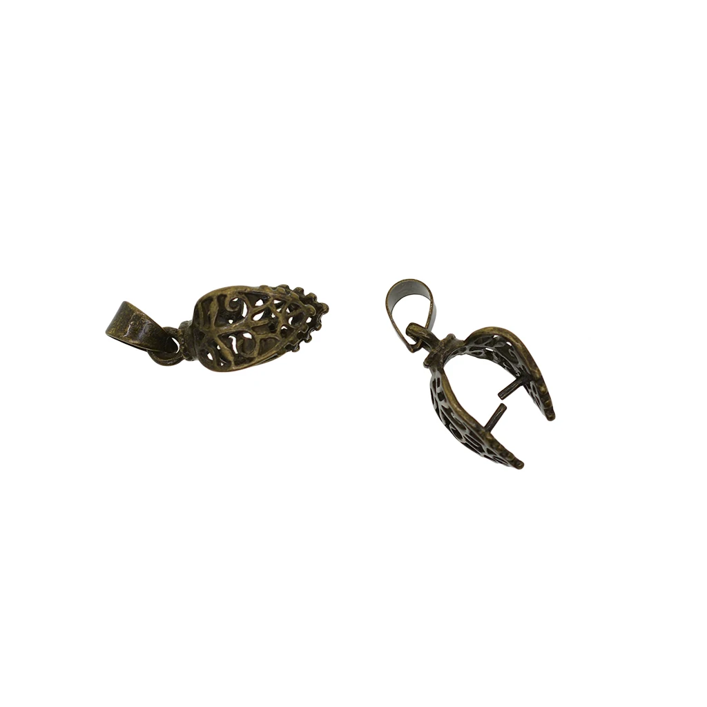 10 Pieces Bronze Tone Pinch Clip Bails Connectors For Necklace Earrings 10 Pieces Bronze Tone Pinch Clip Bails Connectors For Necklace Earrings