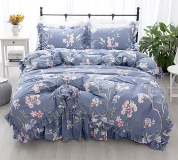 Pastoral blue flower bedding set,twin full queen king cotton retro single double home textile bedspread pillow case quilt cover 
Pastoral blue flower bedding set,twin full queen king cotton retro single double home textile bedspread pillow case quilt cover
