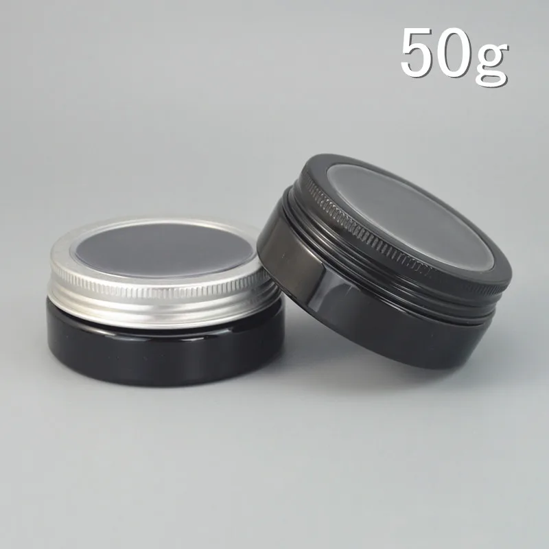 30pcs/lot 50g Black Plastic Cosmetic Bottle Window Aluminum Cap Refillable Lip Container PET Hair Wax Jar 50ml 2017 Style #AB47
30pcs/lot 50g Black Plastic Cosmetic Bottle Window Aluminum Cap Refillable Lip Container PET Hair Wax Jar 50ml 2017 Style #AB47
