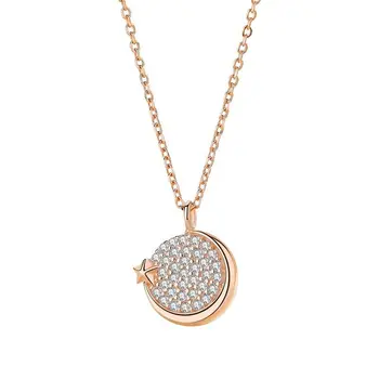 Original Design Star and Moon Necklace Female 925 Sterling Silver Plating 14k Rose Gold Clavicle Chain Simple Personality
Original Design Star and Moon Necklace Female 925 Sterling Silver Plating 14k Rose Gold Clavicle Chain Simple Personality