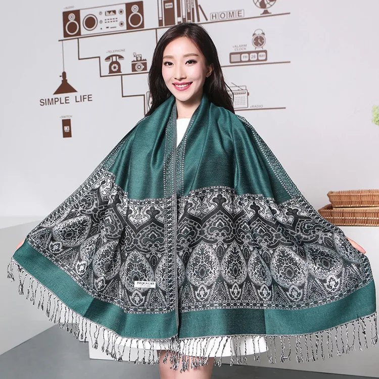 2020 Trendy Women National Tassel Scarf Jacquard Pashmina Shawl Foulard Femme Soft Long Headscarf Muslim Hijab Head Wraps
2020 Trendy Women National Tassel Scarf Jacquard Pashmina Shawl Foulard Femme Soft Long Headscarf Muslim Hijab Head Wraps