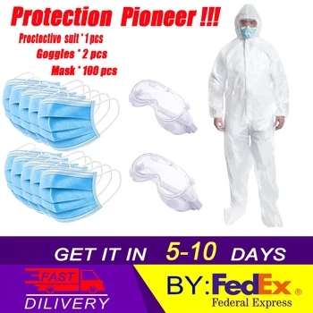 103pcs/set Disposable Isolation Clothing Sanitary Protective Goggles Anti-pollution 100 pcs Face Masks Protective safety suit
103pcs/set Disposable Isolation Clothing Sanitary Protective Goggles Anti-pollution 100 pcs Face Masks Protective safety suit