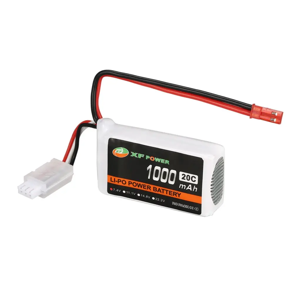 

2019 XF POWER 7.4V 1000mAh 20C 2S 2S1P Lipo Battery JST Plug Rechargeable For RC FPV Racing Drone Helicopter Car Boat Model