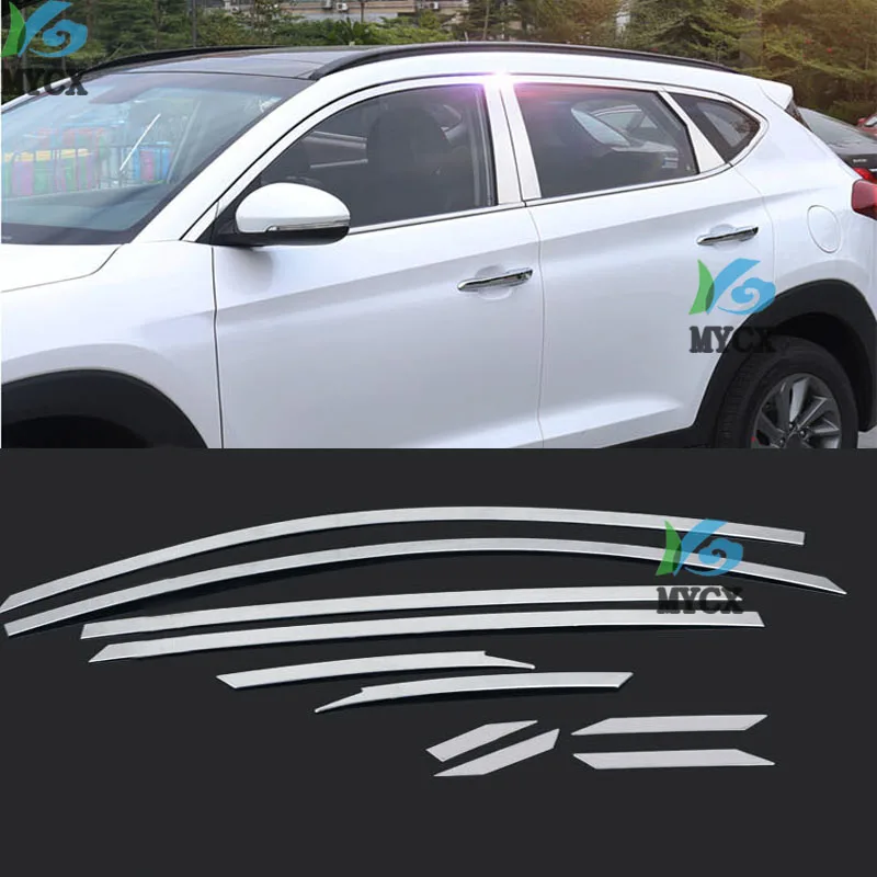 2016 2017 подходит для HYUNDAI TUCSON верхний порог окна хромированная отделка подкладка