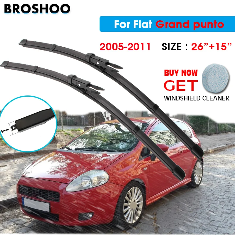 

Car Wiper Blade For Fiat Grand punto 26"+15" 2005-2011 Auto Windscreen Windshield Wiper Blades Window Wash Fit Pinch Tab Arm